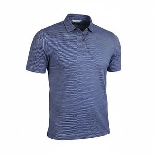 Peter Millar Summer Comfort Polo Shirt Men's Large Blue Geometric Print Golf TC